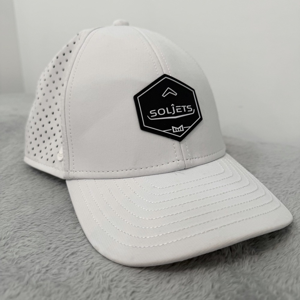 Melin Hat Cap Snap Back Mens 56cm White A-Game Hydro Performance Soljets Patch